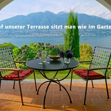 Apartment Top-ferienwohnung Im Landhausstil Mit Panoramablick & Pool Gambarogno